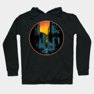 Abstract Circle Walk City Night Hoodie